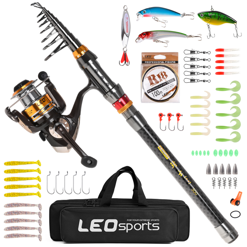 Fishing Lure Jig - Caña de pescar telescópica de fibra