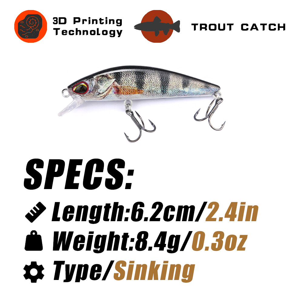 B & U 62mm 8,4g Wobblers de pe - Fishing Lure Jerkbait reseña y precio