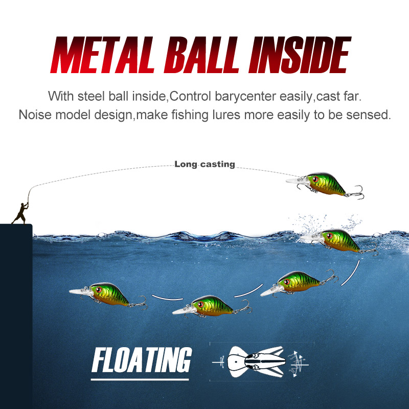 NOEBY 45mm 8g Crankbaits señue - Fishing Lure Crankbait reseña y precio